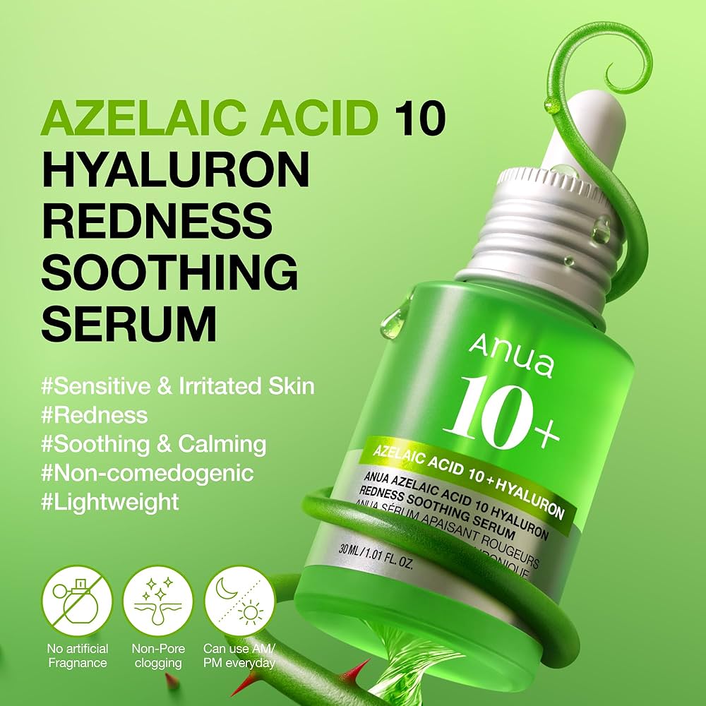 Anua - Azelaic Acid 10 Hyaluron Redness Soothing Serum | Gezichtsserum 30ml